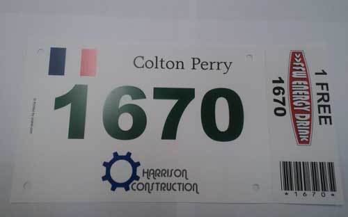 Number Bibs with detachable stubs
